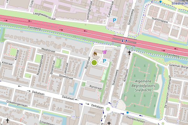 Ambulance-melding op Rijnstraat, Sliedrecht op 4 augustus, kaart-overzicht