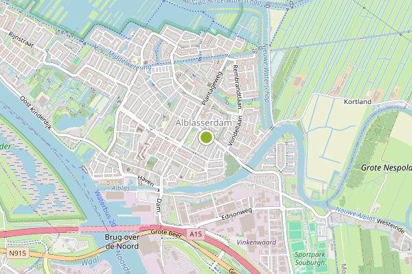 Ambulance-melding op Alblasserdam op 4 augustus, kaart-overzicht
