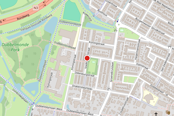 Brandweer-melding op Stadhouderstraat, Dordrecht op 4 augustus, kaart-overzicht