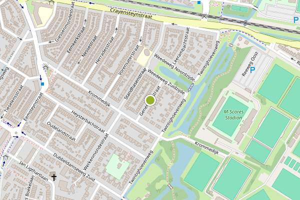 Ambulance-melding op Genemansstraat, Dordrecht op 4 augustus, kaart-overzicht