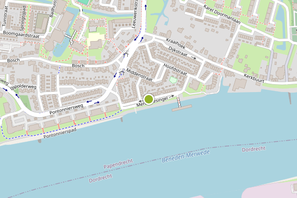 Ambulance-melding op Merwedesingel, Papendrecht op 5 augustus, kaart-overzicht
