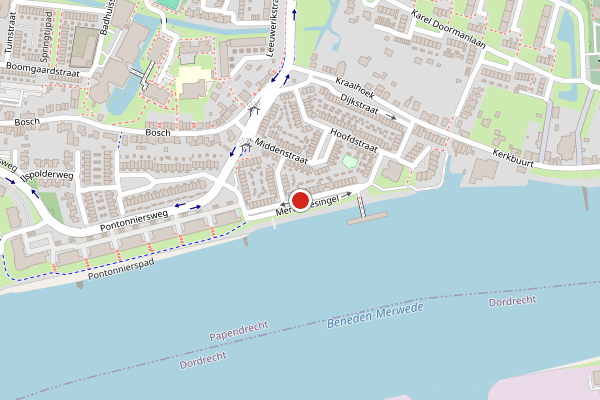 Brandweer-melding op Merwedesingel, Papendrecht op 5 augustus, kaart-overzicht