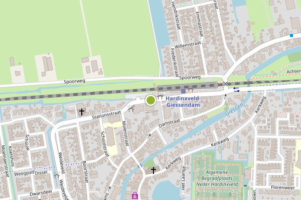 Ambulance-melding op Stationsstraat, Hardinxveld-Giessendam op 5 augustus, kaart-overzicht