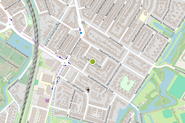 Ambulance-melding op Oudelandstraat, Dordrecht op 5 augustus, kaart-overzicht