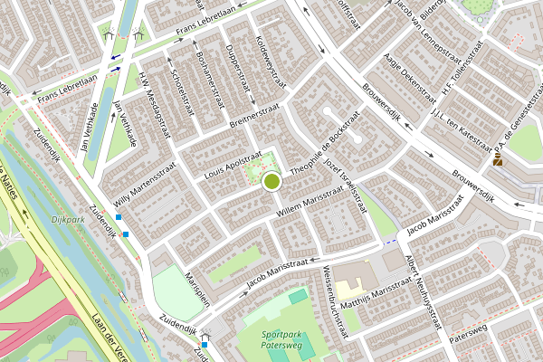 Ambulance-melding op Theophile de Bockstraat, Dordrecht op 5 augustus, kaart-overzicht