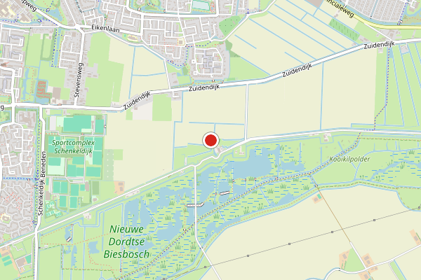 Brandweer-melding op Beneden-Merwede L, Dordrecht op 6 augustus, kaart-overzicht