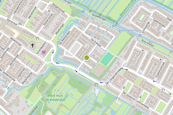 Ambulance-melding op De Boezem, Alblasserdam op 6 augustus, kaart-overzicht