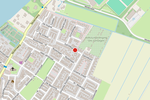 Brandweer-melding op Ganzekant, Heerjansdam op 7 augustus, kaart-overzicht