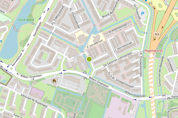 Ambulance-melding op A. Kuypersingel, Papendrecht op 7 augustus, kaart-overzicht