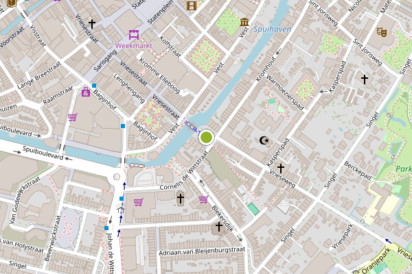 Ambulance-melding op Vrieseplein, Dordrecht op 28 mei, kaart-overzicht