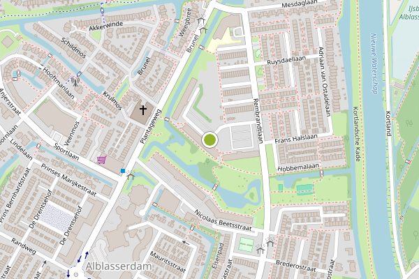 Ambulance-melding op Pieter de Hoochplaats, Alblasserdam op 26 mei, kaart-overzicht