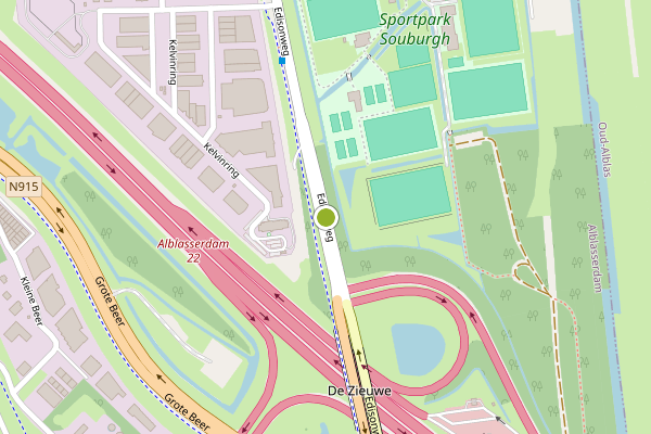 Ambulance-melding op Edisonweg, Alblasserdam op 21 mei, kaart-overzicht
