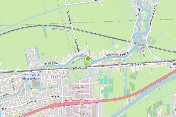 Ambulance-melding op Hardinxveld-Giessendam op 21 mei, kaart-overzicht