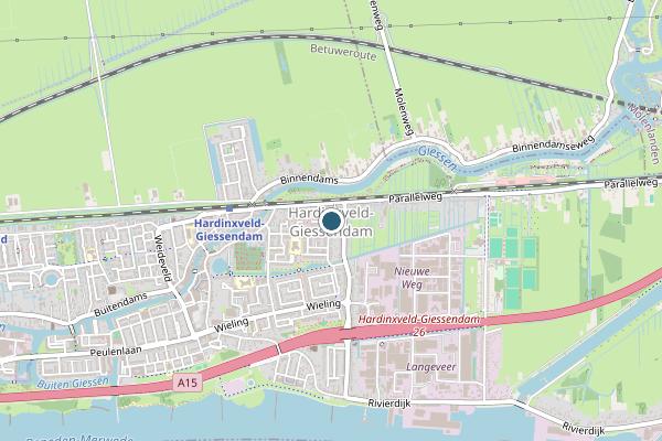 Politie-melding op Hardinxveld-Giessend op 21 mei, kaart-overzicht