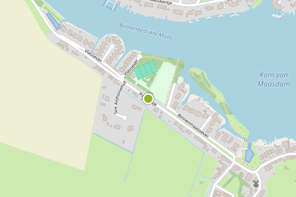 Ambulance-melding op Polderdijk, Maasdam op 2 mei, kaart-overzicht