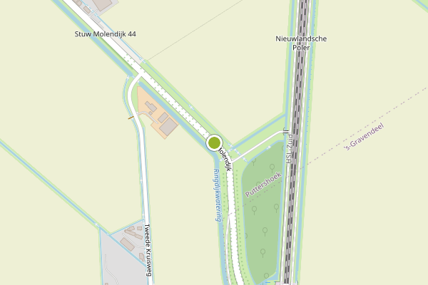 Ambulance-melding op Molendijk, Puttershoek op 20 mei, kaart-overzicht