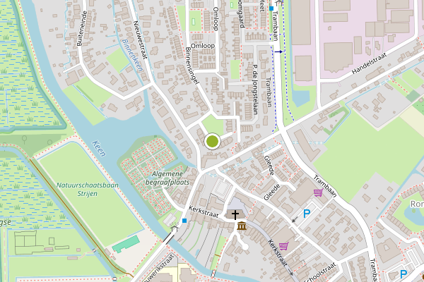 Ambulance-melding op Binnensingel, Strijen op 17 mei, kaart-overzicht