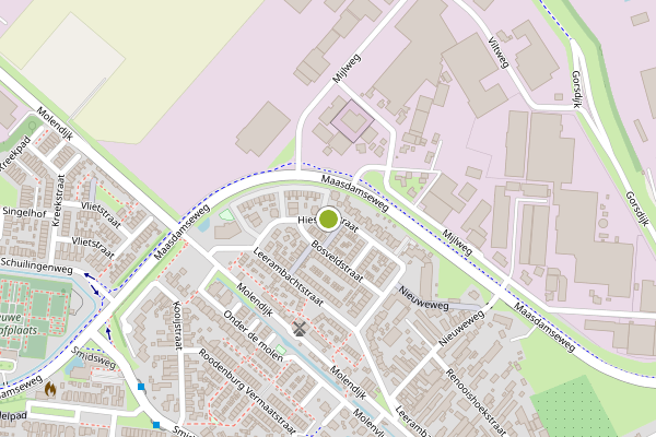Ambulance-melding op Hiesveltstraat, 's-Gravendeel op 24 mei, kaart-overzicht