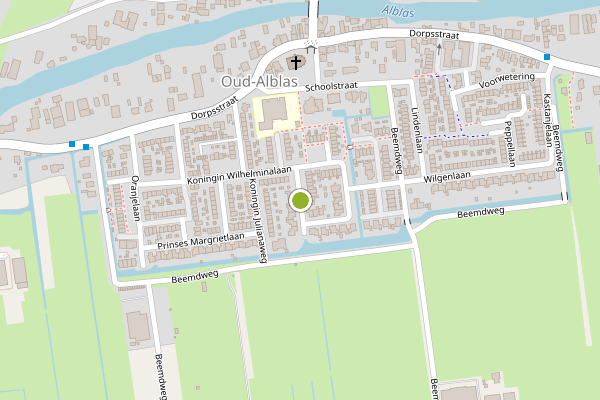 Ambulance-melding op Prinses Ireneweg, Oud-Alblas op 23 mei, kaart-overzicht