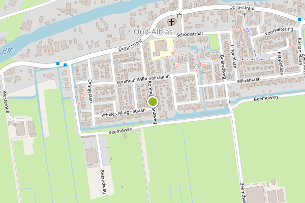 Ambulance-melding op Koningin Julianaweg, Oud-Alblas op 18 mei, kaart-overzicht