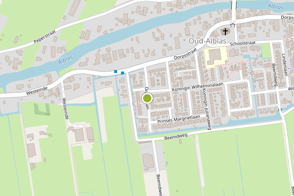 Ambulance-melding op Oranjelaan, Oud-Alblas op 3 april, kaart-overzicht