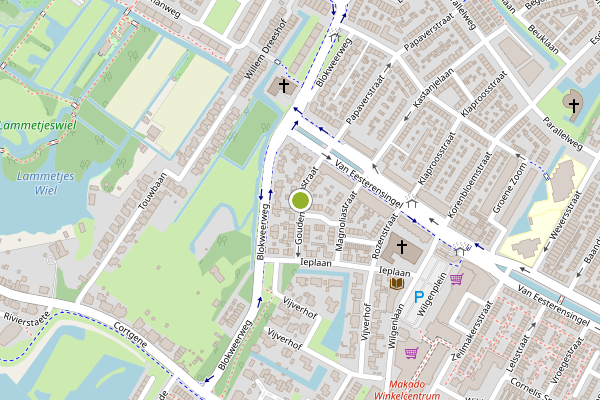 Ambulance-melding op Goudenregenstraat, Alblasserdam op 29 mei, kaart-overzicht