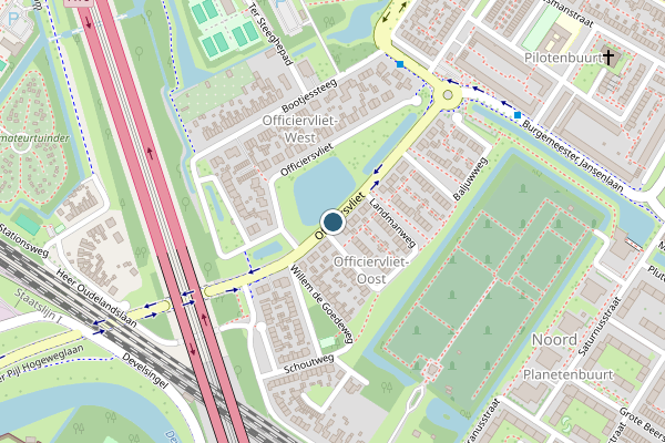 Politie-melding op Officiersvliet, Zwijndrecht op 31 mei, kaart-overzicht