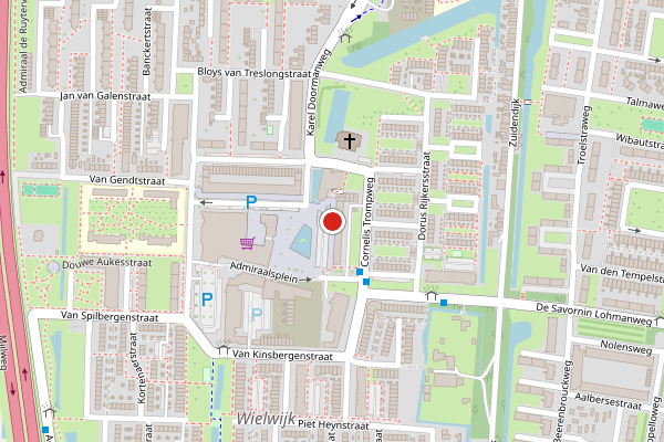 Brandweer-melding op Admiraalsplein, Dordrecht op 1 juni, kaart-overzicht