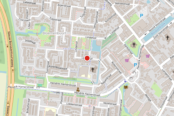 Brandweer-melding op Lindehof, 's-Gravendeel op 1 juni, kaart-overzicht