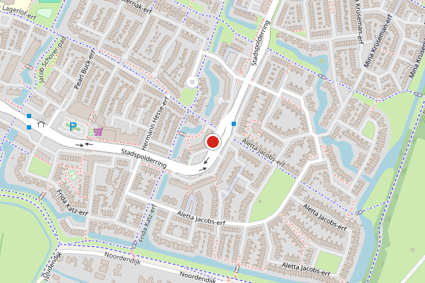 Brandweer-melding op Albert Camus-erf, Dordrecht op 1 juni, kaart-overzicht