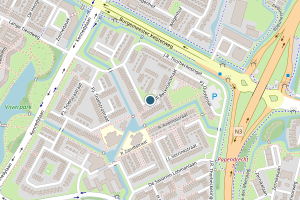 Politie-melding op Wiardi Beckmanstraat, Papendrecht op 1 juni, kaart-overzicht
