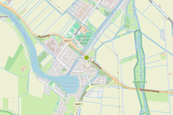 Ambulance-melding op Smidsweg, Maasdam op 1 juni, kaart-overzicht