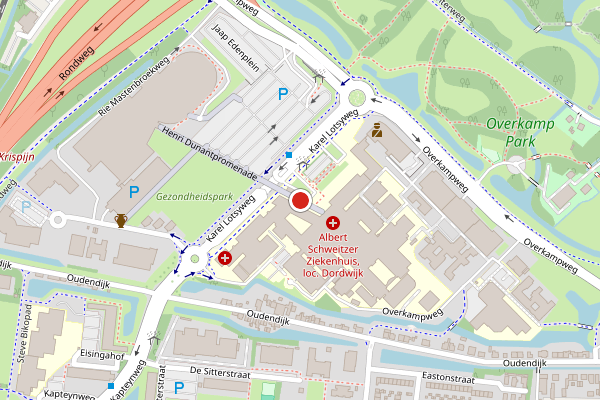 Brandweer-melding op Albert Schweitzerplaats, Dordrecht op 3 juni, kaart-overzicht