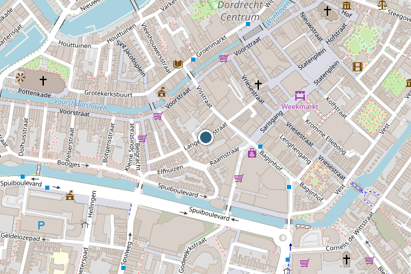 Politie-melding op Lange Breestraat, Dordrecht op 3 juni, kaart-overzicht