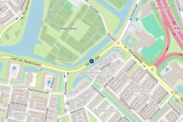 Politie-melding op Develsingel, Zwijndrecht op 3 juni, kaart-overzicht