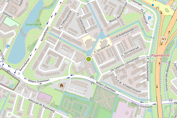 Ambulance-melding op P.S. Gerbrandystraat, Papendrecht op 4 juni, kaart-overzicht
