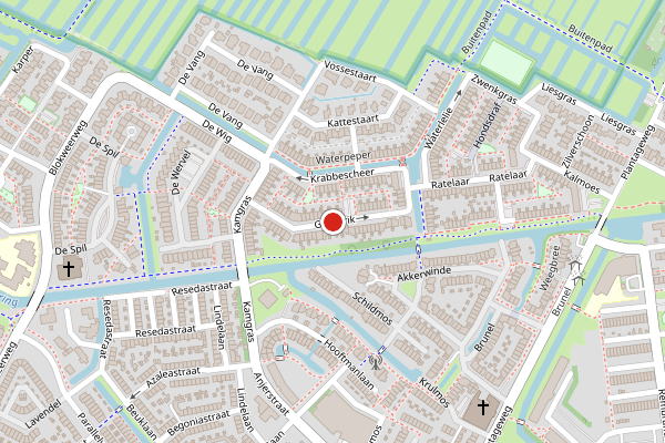 Brandweer-melding op Ganzerik, Alblasserdam op 4 juni, kaart-overzicht