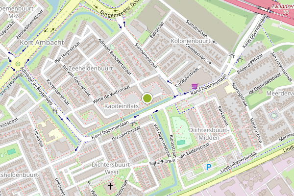 Ambulance-melding op Kapitein Luidingaflat, Zwijndrecht op 4 juni, kaart-overzicht