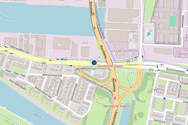 Politie-melding op Merwedestraat, Dordrecht op 5 juni, kaart-overzicht