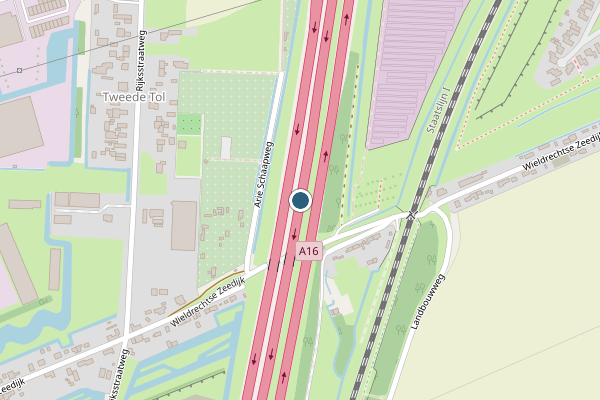 Politie-melding op A16 Li, Dordrecht op 5 juni, kaart-overzicht