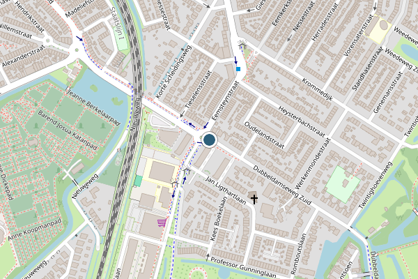 Politie-melding op Dubbeldamseweg Zuid, Dordrecht op 5 juni, kaart-overzicht