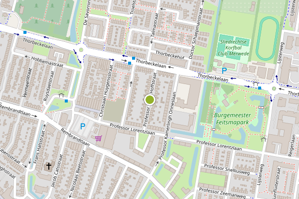 Ambulance-melding op Prof. van 't Hoffstraat, Sliedrecht op 5 juni, kaart-overzicht
