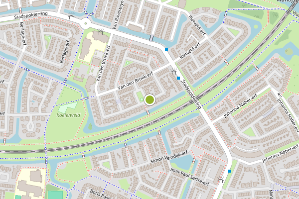Ambulance-melding op Van den Broek-erf, Dordrecht op 7 juni, kaart-overzicht