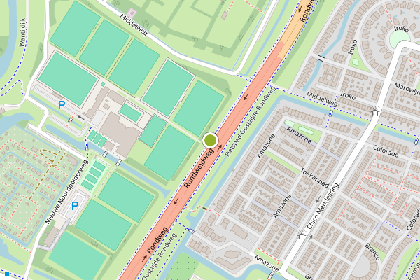 Ambulance-melding op Fietspad Westzijde Rondweg, Dordrecht op 6 juni, kaart-overzicht