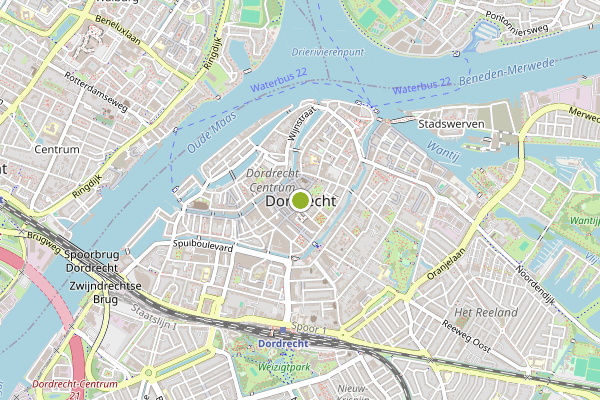 Ambulance-melding op Amazone, Dordrecht op 7 juni, kaart-overzicht
