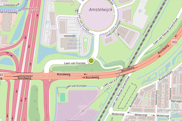 Ambulance-melding op Laan van Europa, Dordrecht op 7 juni, kaart-overzicht