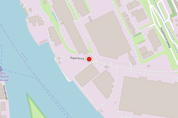 Brandweer-melding op Rapenburg, Alblasserdam op 8 juni, kaart-overzicht