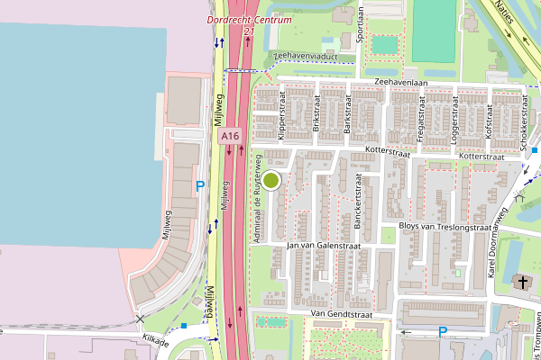 Ambulance-melding op Willem Barentszstraat, Dordrecht op 8 juni, kaart-overzicht