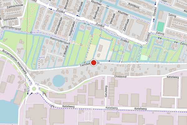 Brandweer-melding op Tiendweg-Oost, Papendrecht op 8 juni, kaart-overzicht