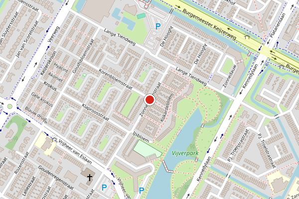 Brandweer-melding op Zonnebloemstraat, Papendrecht op 8 juni, kaart-overzicht